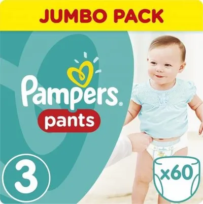 Scutece-chilotel Pants marimea 3 pentru 4-9kg, 60 bucati, Pampers