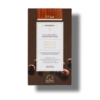 Vopsea de par Argan Oil 77.44 Intense Copper Blonde, 50ml, Korres