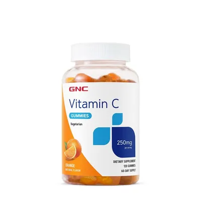 Jeleuri cu aroma naturala de portocale si vitamina C 250mg, 120 jeleuri, GNC