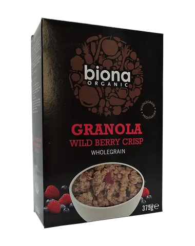 Granola cu fructe de padure crunchy bio, 375g, Biona Organic