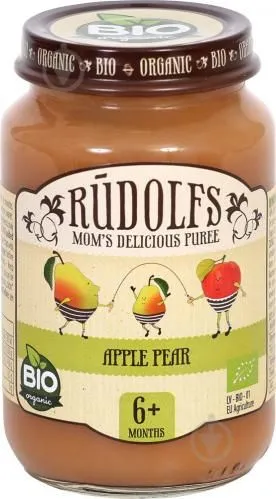 Piure din mere si pere 4+ Bio, 190g, Rudolfs