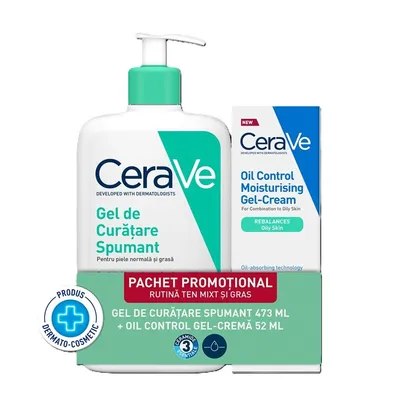 PACHET PROMO GEL DE CURATARE SPUMANT 473+OIL CONTROL GEL-CREMA 52ML CERAVE