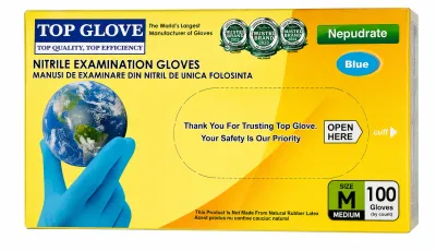 Manusi Nitril Nepudrate marime M, 100 bucati, Top Gloves