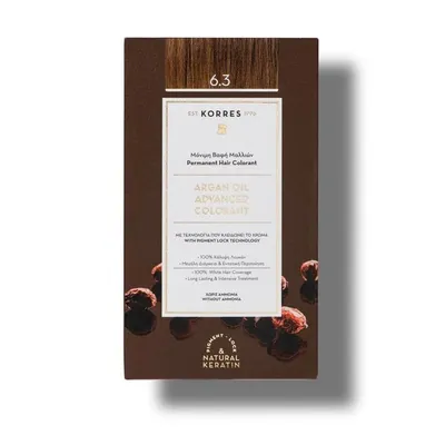 Vopsea de par Argan Oil 6.3 Golden/Honey Dark Blonde, 50ml, Korres