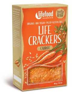 Lifecrackers cu morcovi raw Bio, 80g, Lifefood