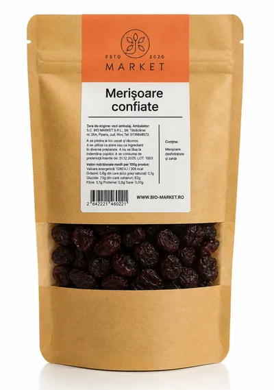 Merișoare confiate, 250 g, Bio-Market