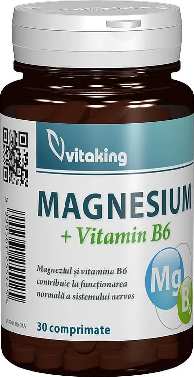 Magneziu + Vitamina B6, 30 comprimate, Vitaking