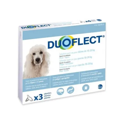 Duoflect câini (10–20 kg), antiparazitar extern, soluție spot – on, 3 pipete – Ceva Sante Animale RO