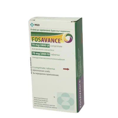 Fosavance 70mg/2800UI, 4 comprimate, MSD