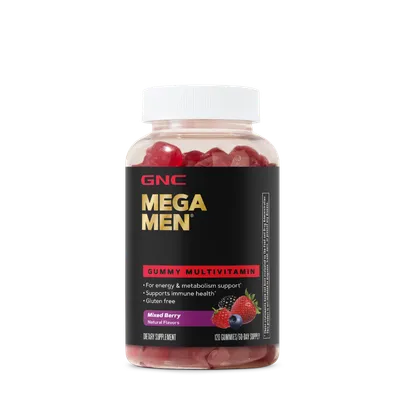 Complex de multivitamine pentru barbati cu aroma de fructe de padure Mega Men®, 120 jeleuri, GNC