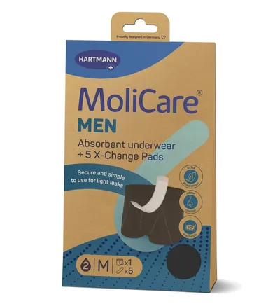 HARTMANN MOLICARE LENJERIE ABSORBANTA MEN M 2 PICATURI X 1 BUCATA + 5 TAMPOANE