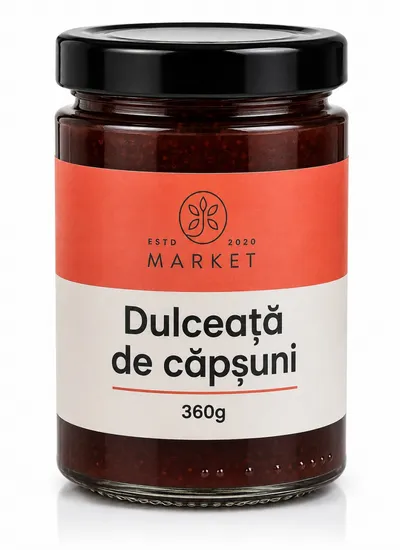 Dulceață de căpșuni fără zahăr, 360 g, Bio-Market