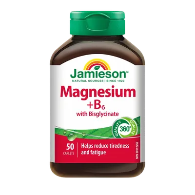 Magneziu bisglicinat cu Vitamina B6, 50 capsule, Jamieson