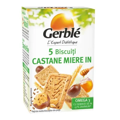 Biscuiti minipack cu Omega3 si castane, 50g, Gerble Expert Dietetic