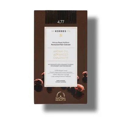 Vopsea de par Argan Oil 4.77 Dark Chocolate, 50ml, Korres