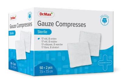 Dr. Max Comprese sterile 7.5 x 7.5cm, 2 bucati