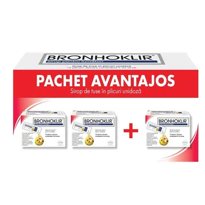 BRONHOKLIR SIROP FUMATORI 15 PLICURI X 5ML 2+1 PACHET