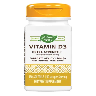 Vitamin D3 2000 UI Natures Way, 120 capsule moi, Secom