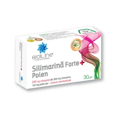 Silimarina Forte + Polen, 30 comprimate, Helcor