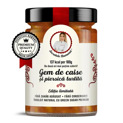 Gem de caise si piersica turtita, 350g, Laboratoarele Remedia