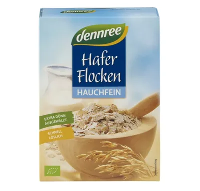 Fulgi de Ovăz Fini Ecologici, 250 g, Dennree
