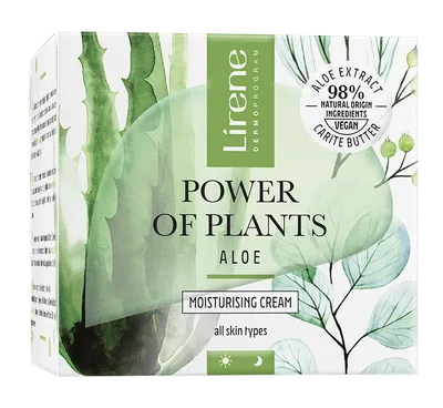 Crema hidratanta pentru zi si noapte Aloe Power Of Plants, 50ml, Lirene