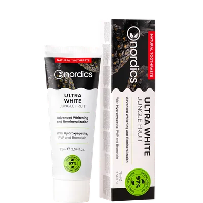 Pasta de dinti cu carbune bioactiv si extract de matcha pentru albire Ultra White, 75 ml, Nordics