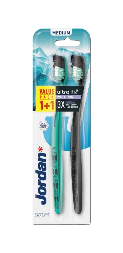 JORDAN PERIUTA DE DINTI PENTRU ADULTI ULTRALITE WHITENING MEDIUM 2-PACK