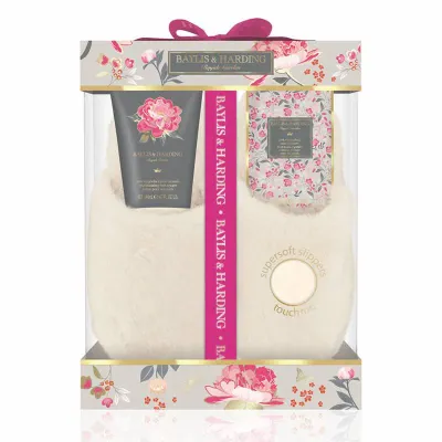 Baylis and Harding Set 3 piese - Papuci/ Sare de baie 100g/ Lotiune picioare 140ml RG18SLIP