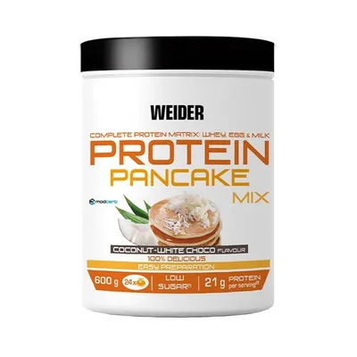 Mix clatite proteice cu aroma de ciocolata alba-cocos Protein Pancake, 600g, Weider