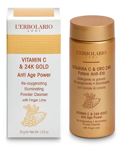 L'Erbolario Pudra de curatare a fetei Vitamina C si Aur de 24K, 35g