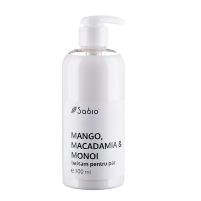 Balsam pentru par cu unt de mango ulei de macadamia si monoi, 300ml, Sabio