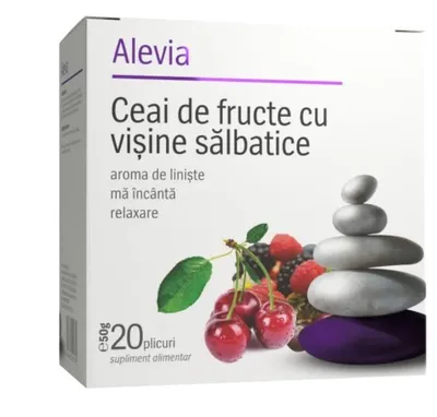 Ceai de fructe cu visine salbatice, 20 plicuri, Alevia