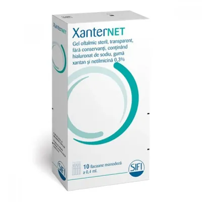 Gel oftalmic XanterNet 0.4 ml, 10 flacoane monodoza, Sifi