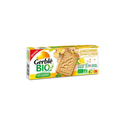 Biscuiti cu ghimbir si lamaie Bio, 132g, Gerble Expert Dietetic