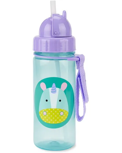 Sticla cu pai Zoo Unicorn, 390ml, Skip Hop