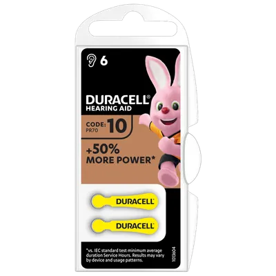 Baterii pentru aparat auditiv HA ZA10, 6 bucati, Duracell
