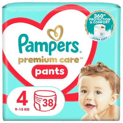 Scutece Pants Premium Care Nr.4 9-15kg, 38 bucati, Pampers