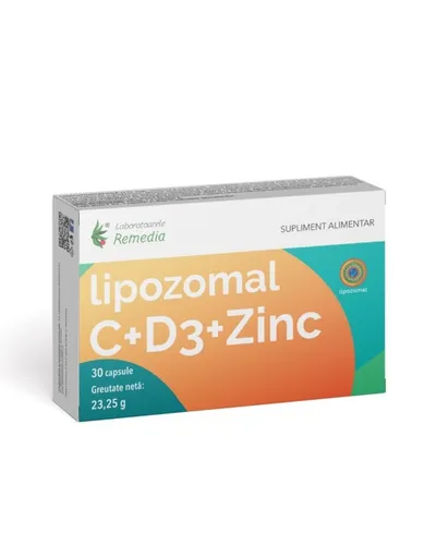 LIPOZOMAL VITAMINA C+D3+ZINC 30 CAPSULE REMEDIA