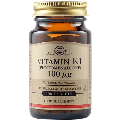 Vitamina K1 100mcg, 100 tablete, Solgar