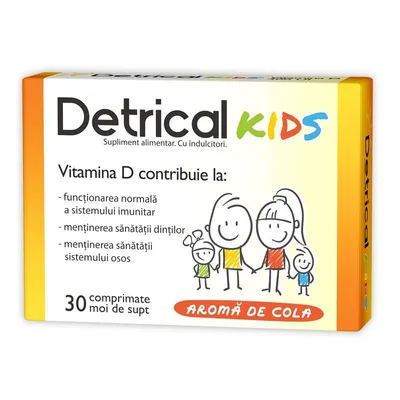 Detrical D3 400UI Kids, 30 comprimate moi de supt, Zdrovit