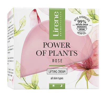 Crema cu efect de lifting pentru zi si noapte Trandafir Power Of Plants, 50ml, Lirene