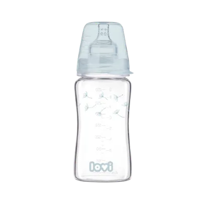 Biberon sticla Diamond Glass Botanic, 250ml, LOVI
