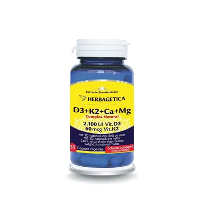 COMPLEX NATURAL D3+K2+CA+MG 30 CAPSULE VEGETALE HERBAGETICA