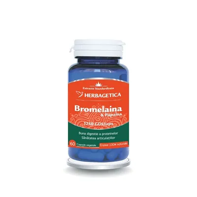 BROMELAINA PAPAINA 60 CAPSULE HERBAGETICA