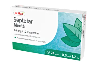 Dr.Max Septofar Menta 0,6mg/1,2mg, 24 pastile