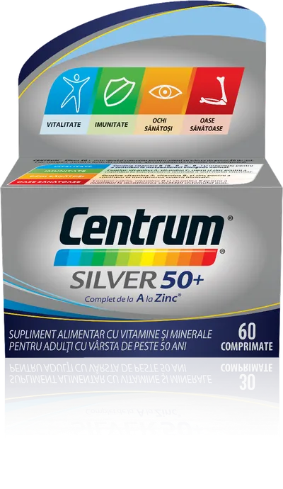 Centrum Silver 50+ Complet de la A la Zinc, 60 comprimate, Haleon