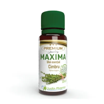 Ulei esential de cimbru Maxima, uz extern, 10 ml, Justin Pharma
