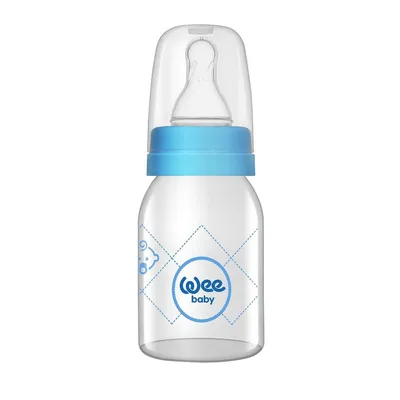Biberon sticla cu tetina din silicon rotunda, 125ml, Wee Baby
