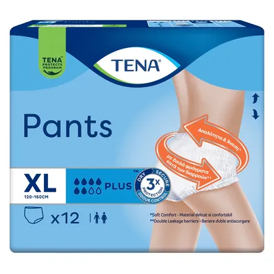 Scutece tip chilot pentru adulti Pants Plus, Extra Large, 12 bucati, Tena